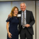 Bob Grubic accepts a Professional Achievement Award from Dr. Michele Marcolongo, the Dean of the College of Engineering at Villanova.