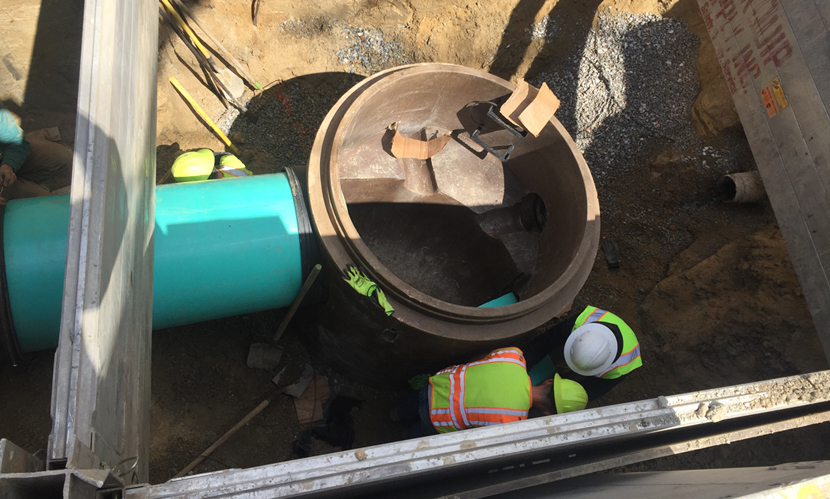 Polymer Concrete Manhole Installation for West Goshen Sewer Authority