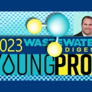 2023 Wastewater Digest Young Pros logo with inset photo of Cory Salmon