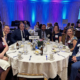 Staci Hartz, Chris Hartz, Ed Ellinger, Josh Fox, Mary Fox, Adrienne Vicari, and Pat Dennis celebrate at the Central Penn Business Journal Women of Influence award dinner.