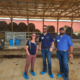 Erin Letavic, Josh Yetter Clark, and Nick Hepful visit a beef farm to discuss agricultural conservation BMPs.