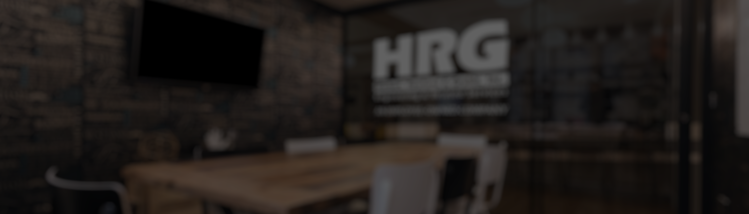 Conference room with HRG logo on glass door