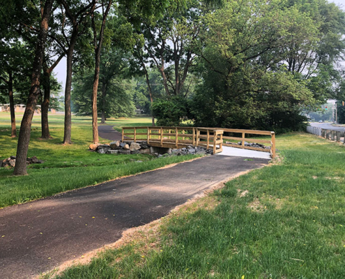 A trail connection that was identified as a Missing Connection which has been developed to create a safe connection to the township’s most utilized park.