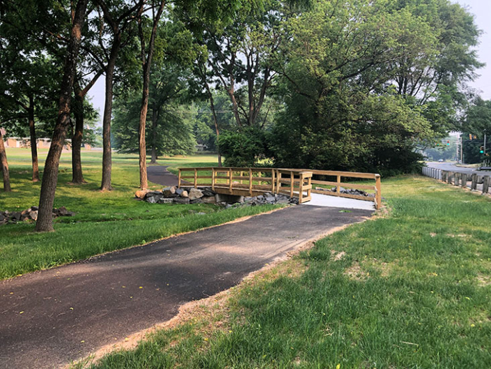 A trail connection that was identified as a Missing Connection which has been developed to create a safe connection to the township’s most utilized park.